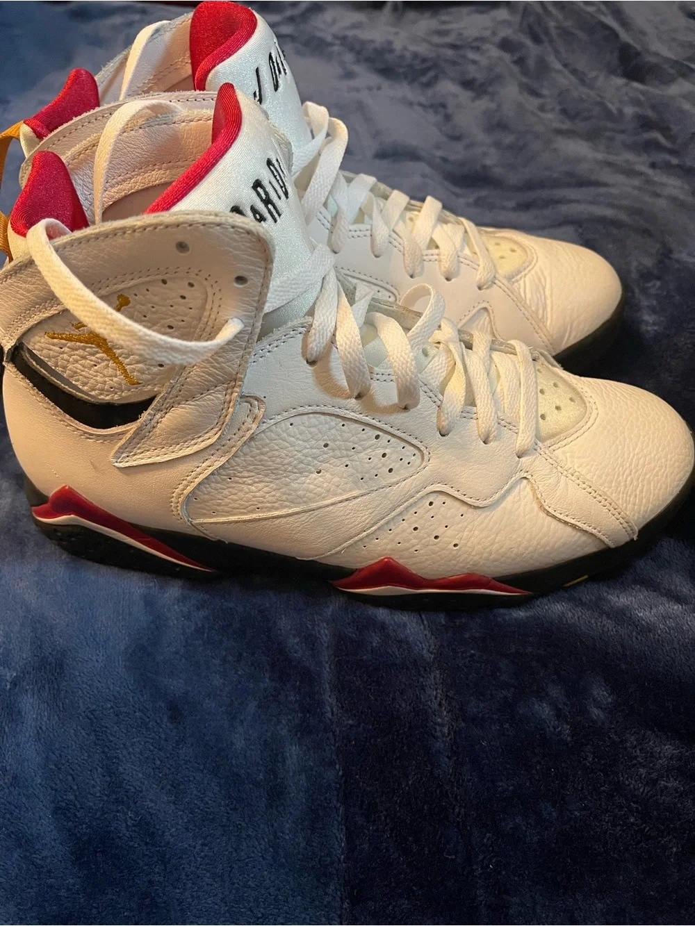 Air-Jordan White Men’s Basketball Shoes with Red Accents